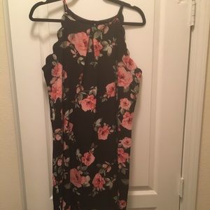 Black and Pink Floral Dress